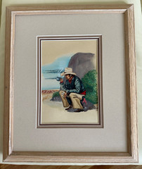 B KAY HOPI ORIGINAL WATERCOLOR PAINTING „SHELTERED SPOT“ FRAMED 18″ X 15″