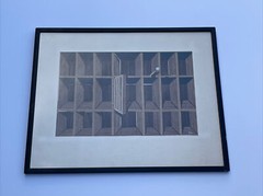 VINTAGE PAINTING MODERNIST SURREALISM REALISM EXPRESSIONISM MID CENTURY HALL