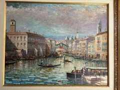 Luciano Rampaso (French, B. 1936) ~Le Grand Canal ~Venice Original Painting