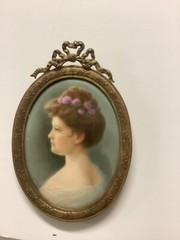 Louis Knoeller German Artist 1840-1914 Oil/Porcelain Dresden 1907