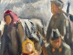 Genuine Oil Painting – Socialist Realism – 1950s New Framed Art Oil 20×24