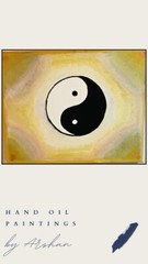 Original Hand Painted Oil Painting Yin Yang Abstract Canvas