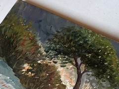 ITALY SEASIDE PAINTING AMALFI COAST ORIGINAL COLUCCI ITALIAN peinture tableau