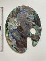 Wood artist paint palette painted Oil Paint