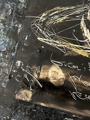 Astronomy Abstract Brutal Art Framed Black Hole Equations & Dark Energy Texture