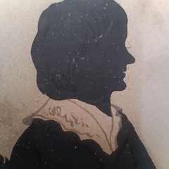 Antique 19th Century Family silhouette Folk Art Aft. Edouard 13.25″ Child Cut
