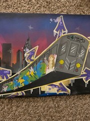 NYC Denver skyline painting collage graffiti rare hip hop vintage