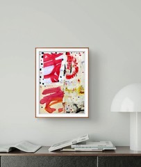 Original Colorful Abstract 9×12 Acrylic Collage Painting on Paper, Holly Hammond