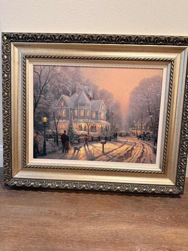 Thomas Kinkade „Holiday Gathering“ limited edition, artist embellished canvas