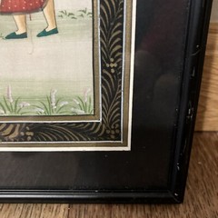 Indian Miniature Painting On Silk Framed In Mumbai EX 12 1/2″ X 14 1/2″