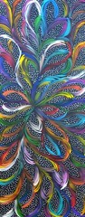 SELINA NUMINA 130 x 58 cm Original Aboriginal Painting. Bush Medicine Leaves