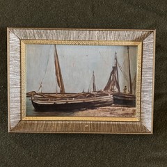 Gorgeous Hand Painted On Wood And Framed Unsigned Painting