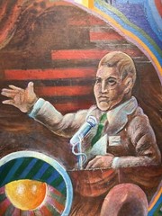 ABE GURVIN POP ART ILLUSTRATION POLITICIAN SCIENCE FICTION VINTAGE MCM PAINTING