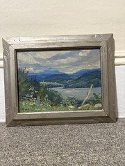 1935 Artist Signed Oil On Board Landscape Painting