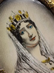 Mid-19th Century Miniature Portrait of Empress Josephine – Hand Painted Antique