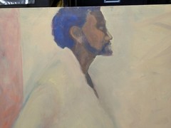 Estate Sale Collection Texas Artist Portrait Man Painting Canvas 38″ x 38″