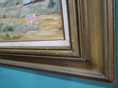 Vintage Texas Painting oil on canvas panel artist Unknown no info in painting!?
