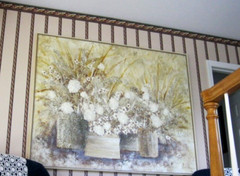 Stephen Kaye Oil/Acrylic Painting on Canvas Floral Picture in Frame 61″ x 49″
