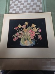 Floral Watercolor Painting By H.F. Gottlieb Signed And Dated 1938 On Art Board