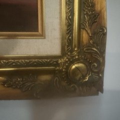 Still Life Oil Painting Ornate Good Frame Fruit Basket Glass Artist Signature
