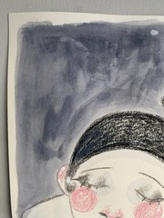 Perriot And Pierotte Clown Couple Fantasy Painting On 9×12 Watercolor Paper