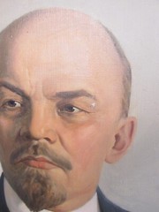 Vintage Original Soviet Union Vladimir Lenin Oil Painting on Canvas (31.5″)