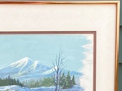 Winter Teepees by Stream Western Gouache on Artboard 14”x17”, Unsigned