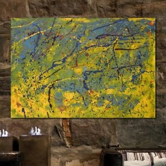 64”X44” Jackson Pollock style canvas ￼painting Acrylic,Abstract, Modern,Large
