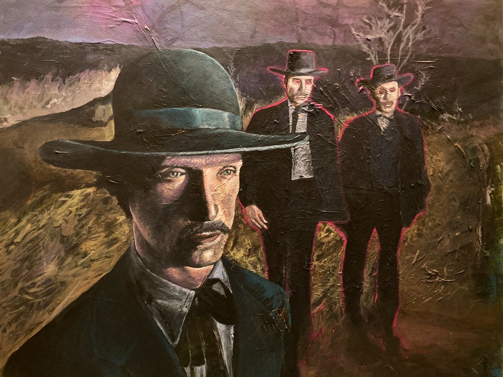 Original Sci-Fi Painting of Star Trek “Spectre of the Gun” Acrylic on wood