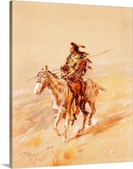 Canvas Wrap Giclee Art Crow Chief on Horseback Charles-Russell 16×20