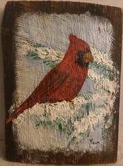 Vtg 2 Oil on Rough Wood Board painting Rustic Approx 10” x 7” Signed By Yaun