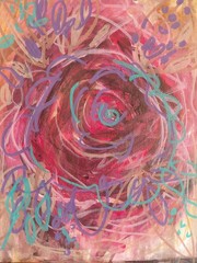 Pink Rose Abstract Impressionist 8×10 Canvas Board