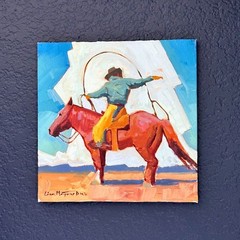 Liam Matthew Dye Lasso Cloud Study Original Oil Painting Western Cowboy 12×12