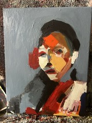 Parsons People. Original Abstract Portrait 16×20 Inches. Canvas. Signed.