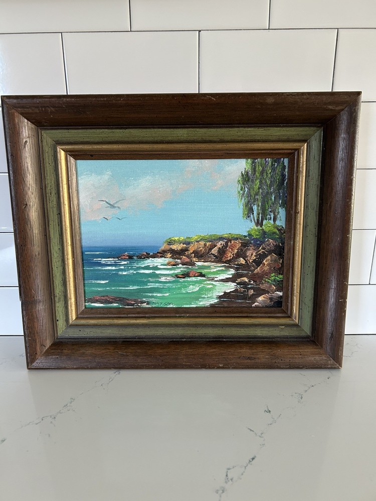 Vintage Thomas F. Goff Oil Painting California Cayucos Coast Landscape