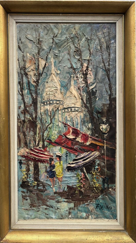 Expressionist Paris Scene with Montmartre France Oil Painting