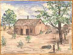 Homestead Oil Painting Swing Barb Wire Fence Winnie Dawson Wanette OK 16 x 12
