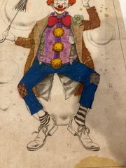Vintage 1989 Tri-Chem Clown & Bubbles Fabric Painting Chart 7236 Glitter Accents