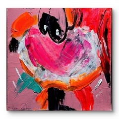 Dipant Art Cartoon Duck 10×10 Canvas Original Artwork Vibrant Expressionism