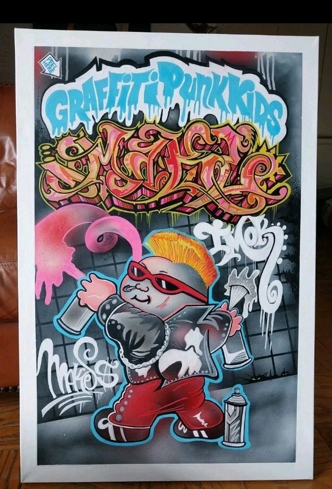 Garbage Pail Kids Painting – Graffiti Petey Fan Art Canvas – 24 X 36 Inches