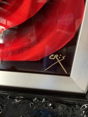 Crisx Painting On Metal “Mini Red Rose” Unique Work COA $2250.00 Appraisal