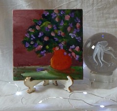 ORIGINAL ART PAINTING COLORFUL BRIGHT FLORAL FLOWERS STILL LIFE USA SUE FURROW