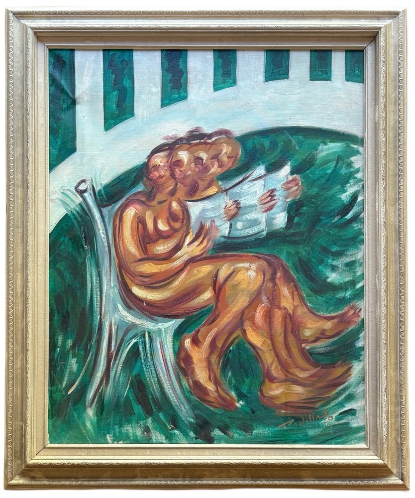 LORENZO PADILLA Cuban Artist Original Signed Vintage Oil Painting, Francis Bacon