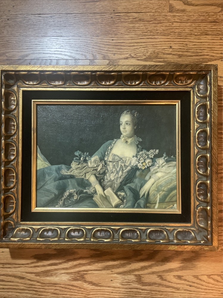 Framed Canvas Print Madame de Pompadour by Francois Boucher Wall Art Home Decor