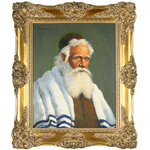 „Shalom“ By Fred Stueckmann 1963 Signed Oil Painting Framed 26″x22 1/2″