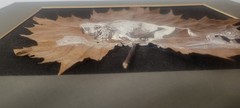 Native American Buffalo Leaf Painting Unique Folk Art One of A Kind