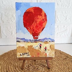 Original Painting Aerostat Cappadocia Journey Acrylic Modern Wall Art Hand made