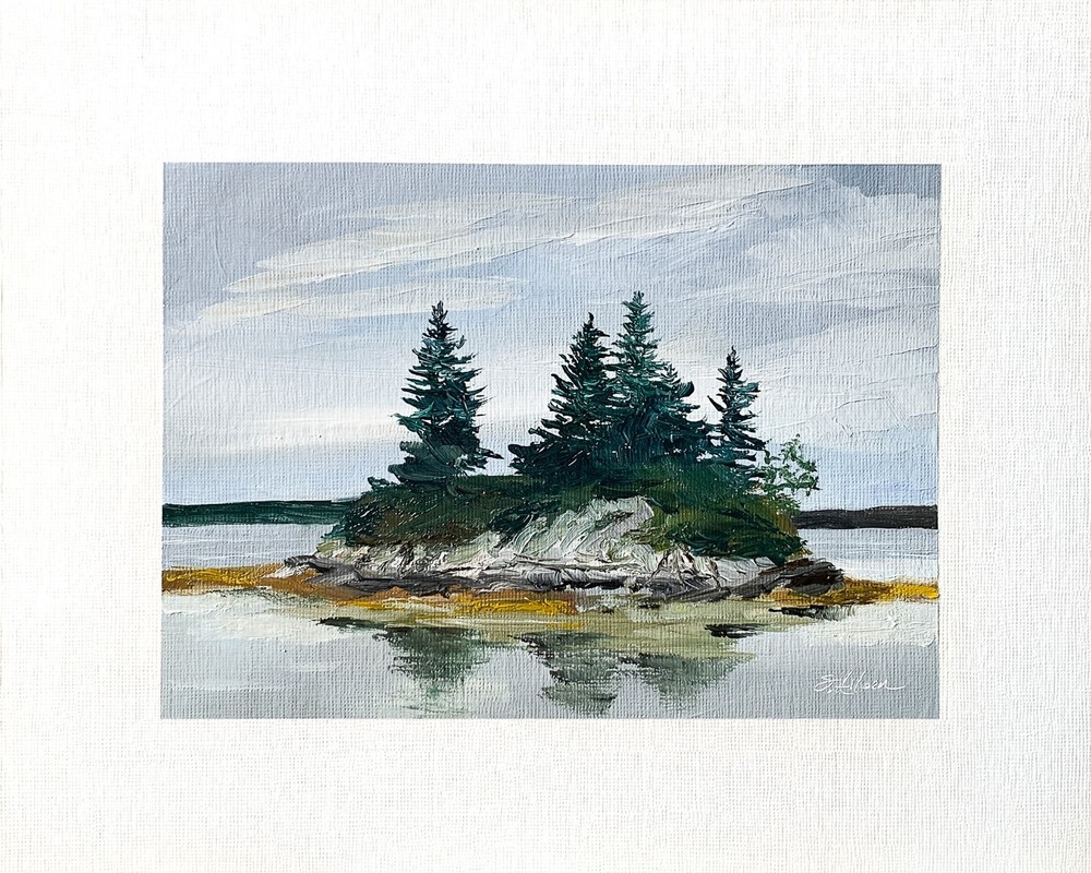 8×10 Maine Original Oil Painting Lookout Point Harpswell Casco Bay Signed