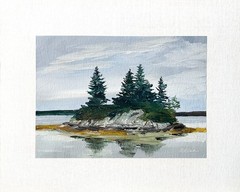 8×10 Maine Original Oil Painting Lookout Point Harpswell Casco Bay Signed