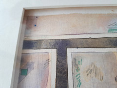 1990 Abstract Architectural Geometric Watercolor Modernist Framed Art